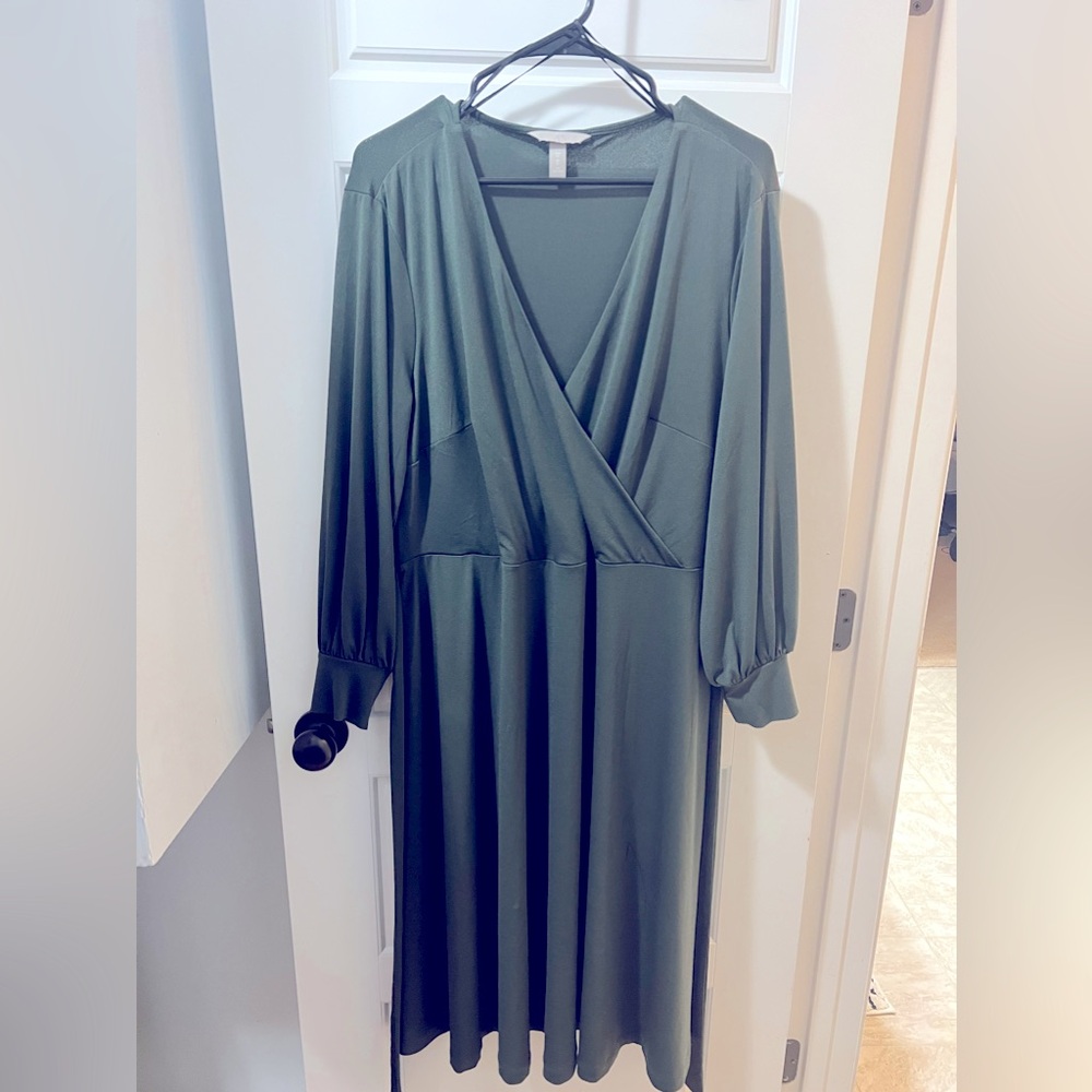 Knee length cross front dress